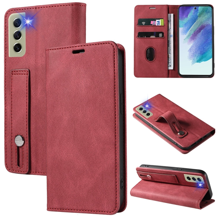 Wristband Magnetic Leather Phone Case, For OPPO Reno7 A, For Samsung Galaxy A33, For Samsung Galaxy S21 5G, For Samsung Galaxy S21 FE 5G, For Samsung Galaxy S21+ 5G, For Samsung Galaxy S21 Ultra 5G, For Samsung Galaxy S22 5G, For Samsung Galaxy S22+ 5G