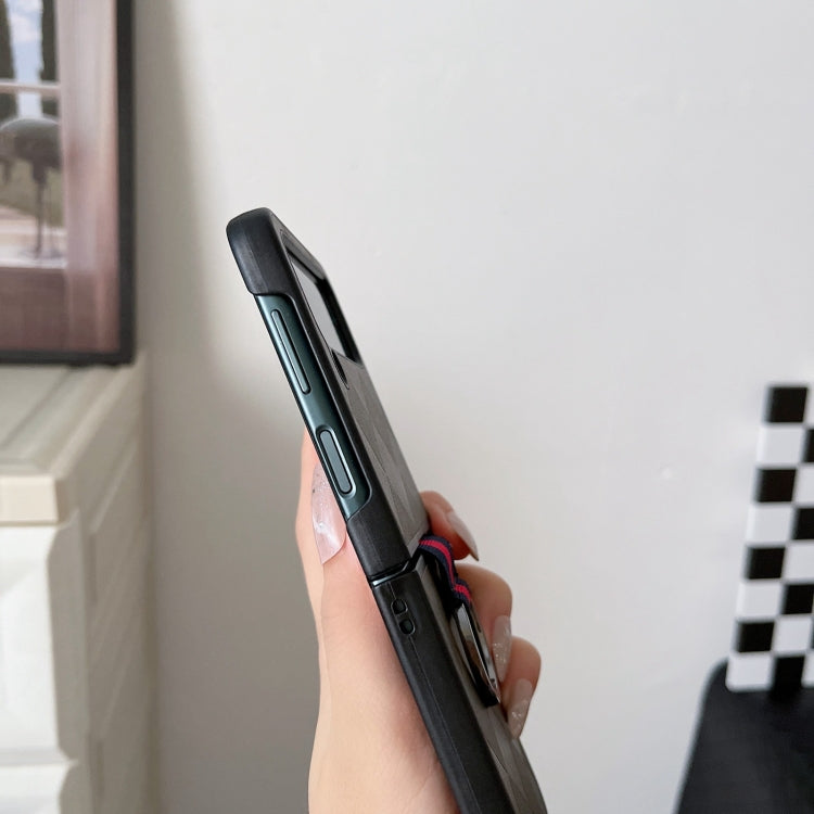 Weave Plaid PU Phone Case With Ring, For Samsung Galaxy Z Flip4