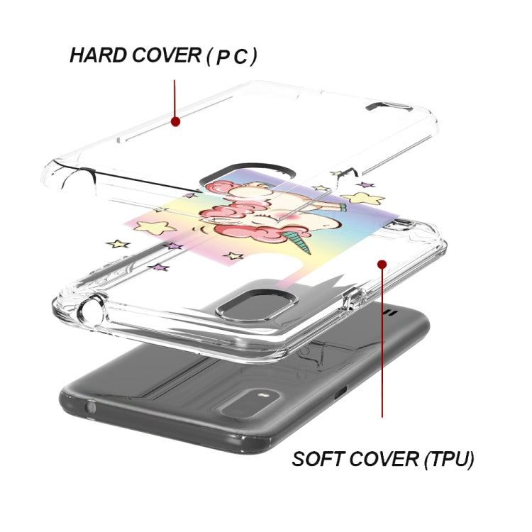 2 In 1 PC + TPU Card Pattern Transparent Protective Case, For Galaxy A01, For Galaxy A21, For Galaxy S20, For Galaxy S20+, For Galaxy S20 Ultra