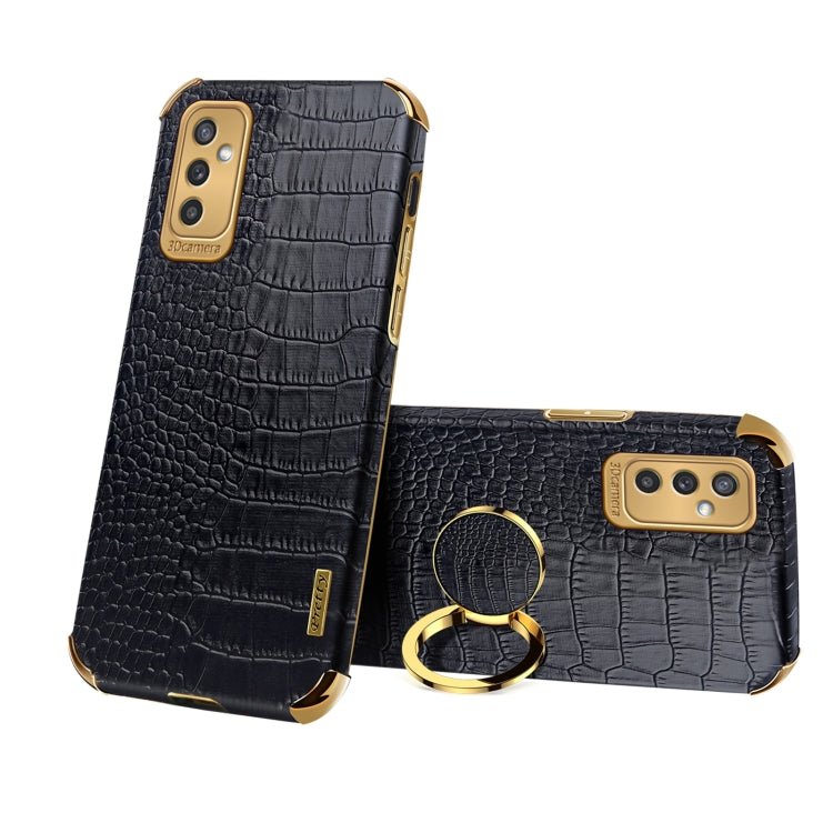 6D Electroplating Crocodile Texture Phone Case With Holder, For Samsung Galaxy A13 5G, For Samsung Galaxy A23 5G, For Samsung Galaxy A53, For Samsung Galaxy M52 5G, For Samsung Galaxy S22 Ultra 5G