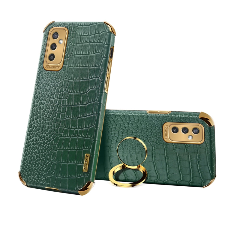 6D Electroplating Crocodile Texture Phone Case With Holder, For Samsung Galaxy A13 5G, For Samsung Galaxy A23 5G, For Samsung Galaxy A53, For Samsung Galaxy M52 5G, For Samsung Galaxy S22 Ultra 5G