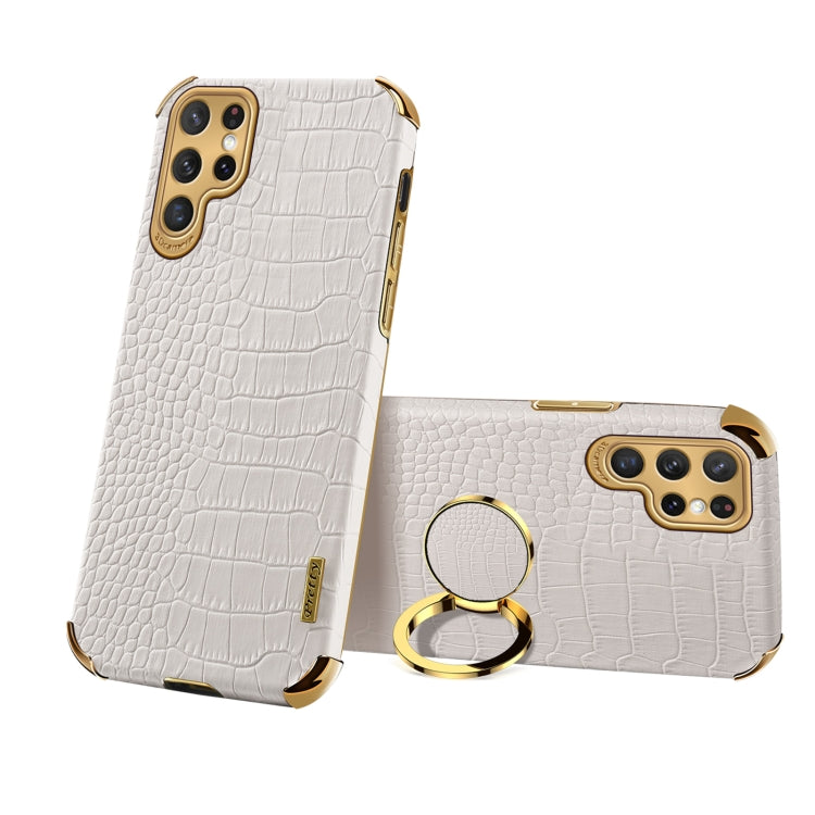 6D Electroplating Crocodile Texture Phone Case With Holder, For Samsung Galaxy A13 5G, For Samsung Galaxy A23 5G, For Samsung Galaxy A53, For Samsung Galaxy M52 5G, For Samsung Galaxy S22 Ultra 5G
