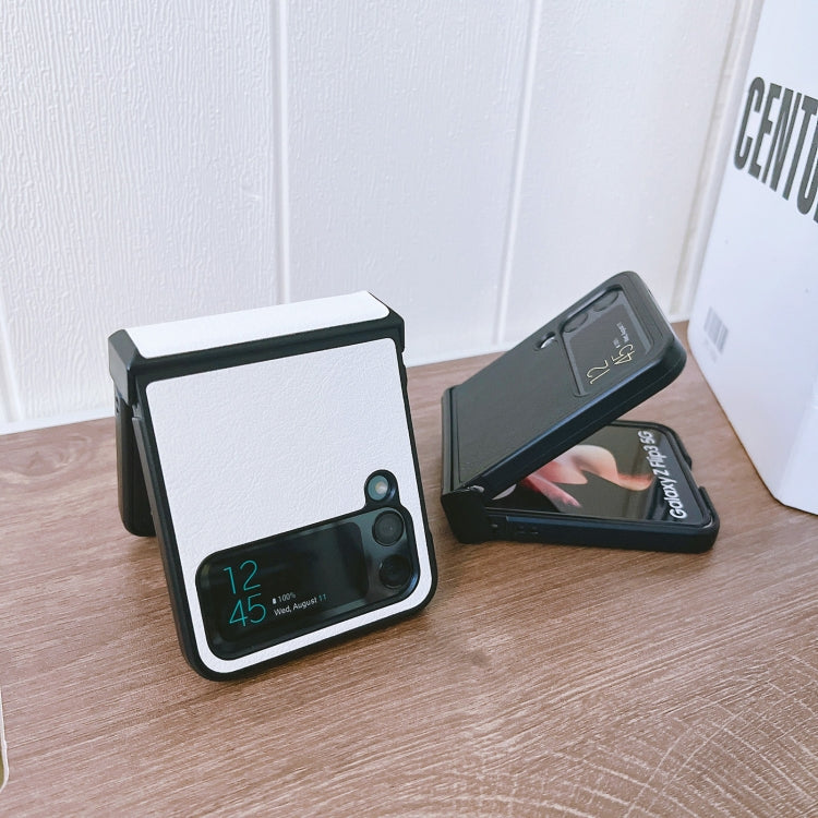 Two-color Litchi Texture PU Phone Case, For Samsung Galaxy Z Flip4 5G