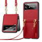 SULADA Litchi Texture Leather + TPU Phone Case with Strap, For Samsung Galaxy Z Flip4