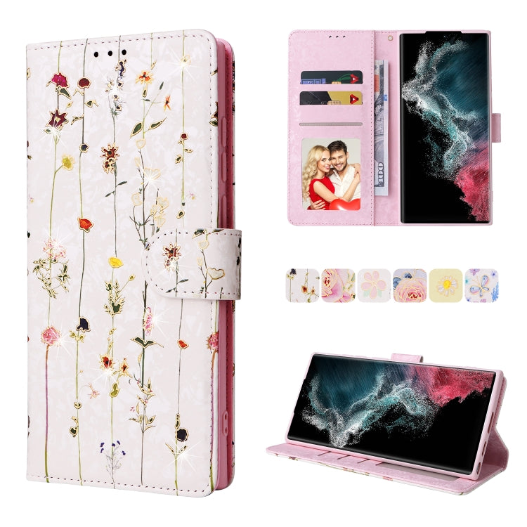 Bronzing Painting RFID Leather Case, For Samsung Galaxy S22 Ultra, For Samsung Galaxy S22 Plus, For Samsung Galaxy S22, For Samsung Galaxy S21 Ultra, For Samsung Galaxy S21 Plus, For Samsung Galaxy S21 FE 5G, For Samsung Galaxy S21 5G������������������...