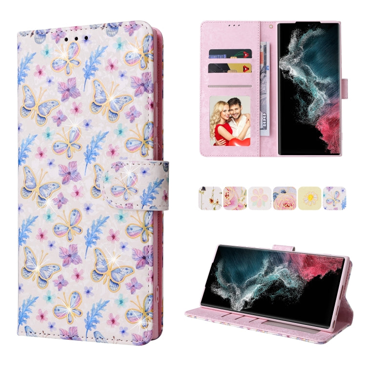 Bronzing Painting RFID Leather Case, For Samsung Galaxy S22 Ultra, For Samsung Galaxy S22 Plus, For Samsung Galaxy S22, For Samsung Galaxy S21 Ultra, For Samsung Galaxy S21 Plus, For Samsung Galaxy S21 FE 5G, For Samsung Galaxy S21 5G������������������...