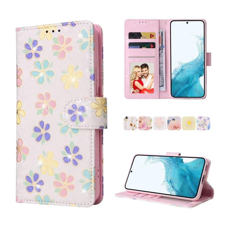 Bronzing Painting RFID Leather Case, For Samsung Galaxy S22 Ultra, For Samsung Galaxy S22 Plus, For Samsung Galaxy S22, For Samsung Galaxy S21 Ultra, For Samsung Galaxy S21 Plus, For Samsung Galaxy S21 FE 5G, For Samsung Galaxy S21 5G������������������...