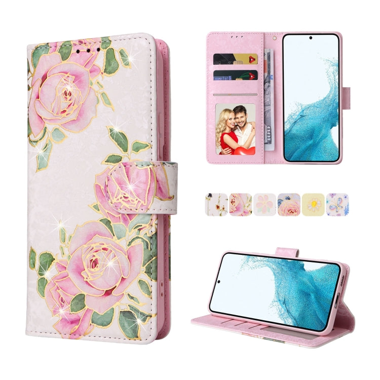 Bronzing Painting RFID Leather Case, For Samsung Galaxy S22 Ultra, For Samsung Galaxy S22 Plus, For Samsung Galaxy S22, For Samsung Galaxy S21 Ultra, For Samsung Galaxy S21 Plus, For Samsung Galaxy S21 FE 5G, For Samsung Galaxy S21 5G������������������...