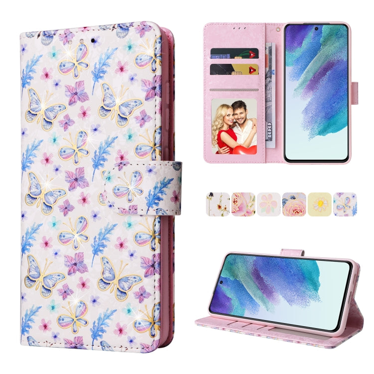 Bronzing Painting RFID Leather Case, For Samsung Galaxy S22 Ultra, For Samsung Galaxy S22 Plus, For Samsung Galaxy S22, For Samsung Galaxy S21 Ultra, For Samsung Galaxy S21 Plus, For Samsung Galaxy S21 FE 5G, For Samsung Galaxy S21 5G������������������...