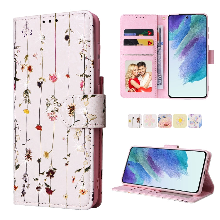 Bronzing Painting RFID Leather Case, For Samsung Galaxy S22 Ultra, For Samsung Galaxy S22 Plus, For Samsung Galaxy S22, For Samsung Galaxy S21 Ultra, For Samsung Galaxy S21 Plus, For Samsung Galaxy S21 FE 5G, For Samsung Galaxy S21 5G������������������...