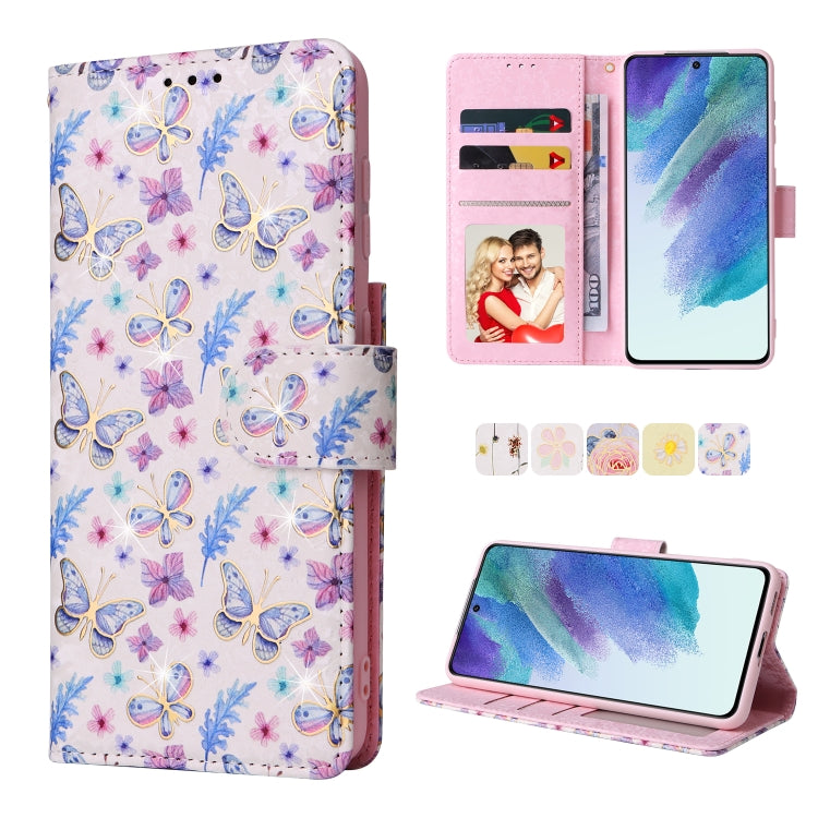 Bronzing Painting RFID Leather Case, For Samsung Galaxy S22 Ultra, For Samsung Galaxy S22 Plus, For Samsung Galaxy S22, For Samsung Galaxy S21 Ultra, For Samsung Galaxy S21 Plus, For Samsung Galaxy S21 FE 5G, For Samsung Galaxy S21 5G������������������...