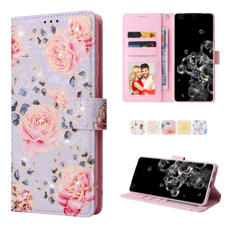 Bronzing Painting RFID Leather Case, For Samsung Galaxy S22 Ultra, For Samsung Galaxy S22 Plus, For Samsung Galaxy S22, For Samsung Galaxy S21 Ultra, For Samsung Galaxy S21 Plus, For Samsung Galaxy S21 FE 5G, For Samsung Galaxy S21 5G������������������...