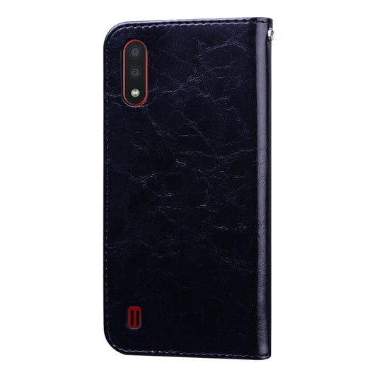 Business Style Oil Wax Texture Horizontal Flip Leather Case, with Holder & Card Slots & Wallet