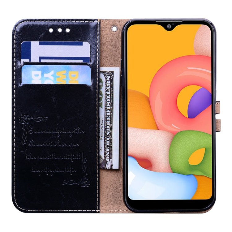 Business Style Oil Wax Texture Horizontal Flip Leather Case, with Holder & Card Slots & Wallet