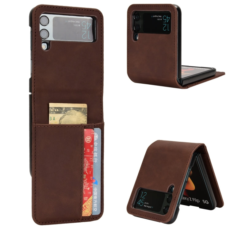 Skin-feeling Half-split External Card Slot Folding Phone Case