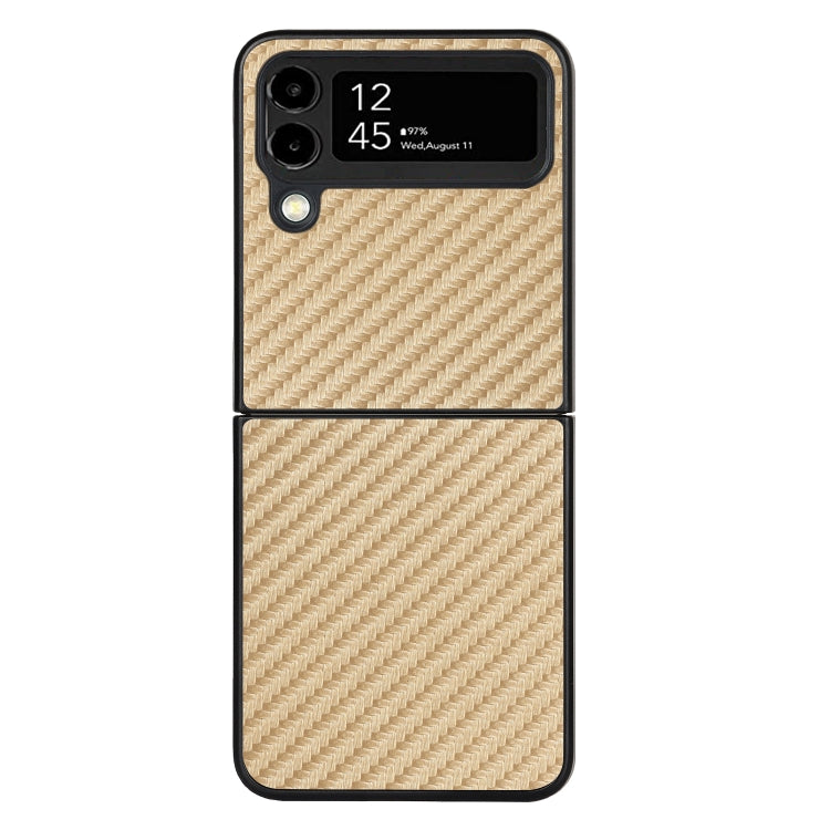 Carbon Fiber Texture Leather Folded Phone Case, For Samsung Galaxy Z Flip4, For Samsung Galaxy Z Flip3 5G