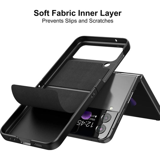 Carbon Fiber Texture Leather Folded Phone Case, For Samsung Galaxy Z Flip4, For Samsung Galaxy Z Flip3 5G