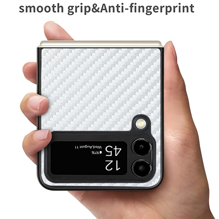 Carbon Fiber Texture Leather Folded Phone Case, For Samsung Galaxy Z Flip4, For Samsung Galaxy Z Flip3 5G