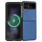 Carbon Fiber Texture Leather Folded Phone Case, For Samsung Galaxy Z Flip4, For Samsung Galaxy Z Flip3 5G