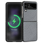 Carbon Fiber Texture Leather Folded Phone Case, For Samsung Galaxy Z Flip4, For Samsung Galaxy Z Flip3 5G