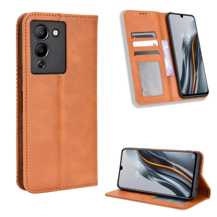 Magnetic Buckle Retro Texture Leather Phone Case