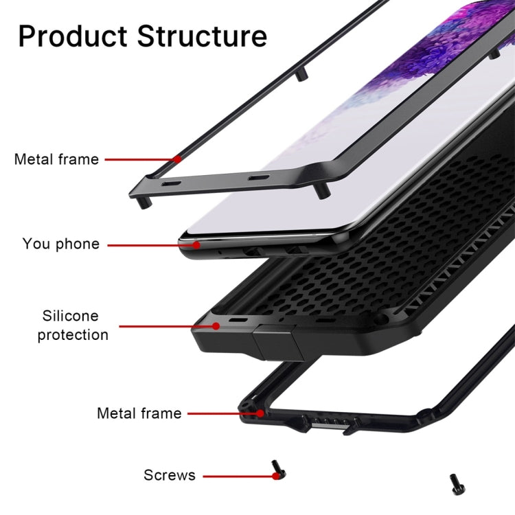 Shockproof Waterproof Silicone + Zinc Alloy Protective Case, For Galaxy S20+, For Galaxy S20