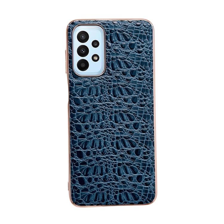 Sky Series Nano Electroplating Genuine Leather Phone Case, For Samsung Galaxy A13 4G, For Samsung Galaxy A23 4G / 5G