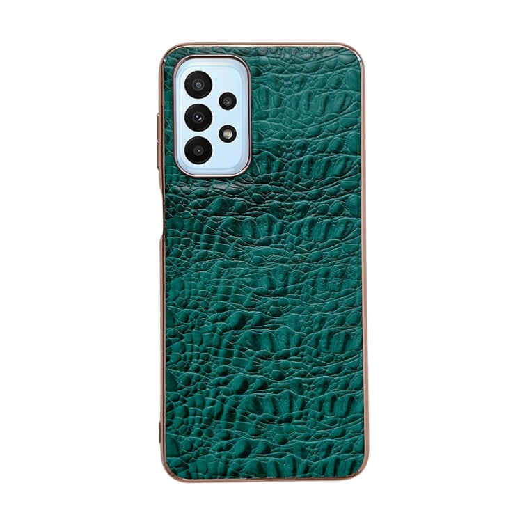 Sky Series Nano Electroplating Genuine Leather Phone Case, For Samsung Galaxy A13 4G, For Samsung Galaxy A23 4G / 5G