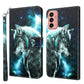 3D Painting Pattern TPU + PU Leather Phone Case