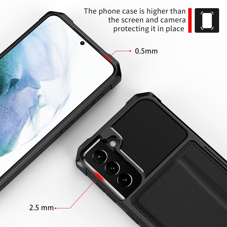 ZM02 Card Slot Holder Phone Case, For Samsung Galaxy S22 5G, For Samsung Galaxy S22+ 5G, For Samsung Galaxy S22 Ultra 5G, For Samsung Galaxy S21 5G, For Samsung Galaxy S21 FE 5G, For Samsung Galaxy S21+ 5G, For Samsung Galaxy S21 Ultra 5G��������������...
