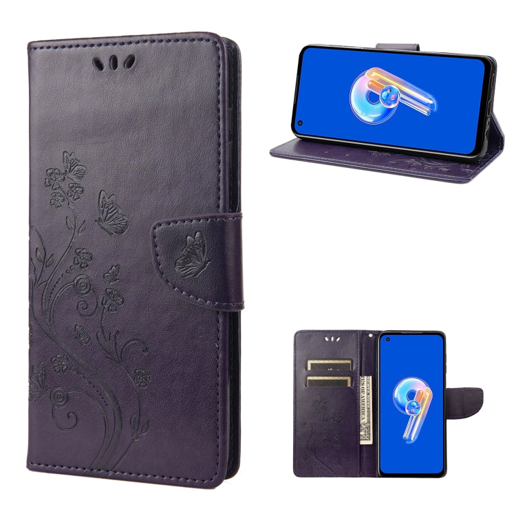 Butterfly Flower Pattern Flip Leather Phone Case, For Motorola Moto G42, For OnePlus 10T, For Samsung Galaxy A04, For Asus Zenfone 9