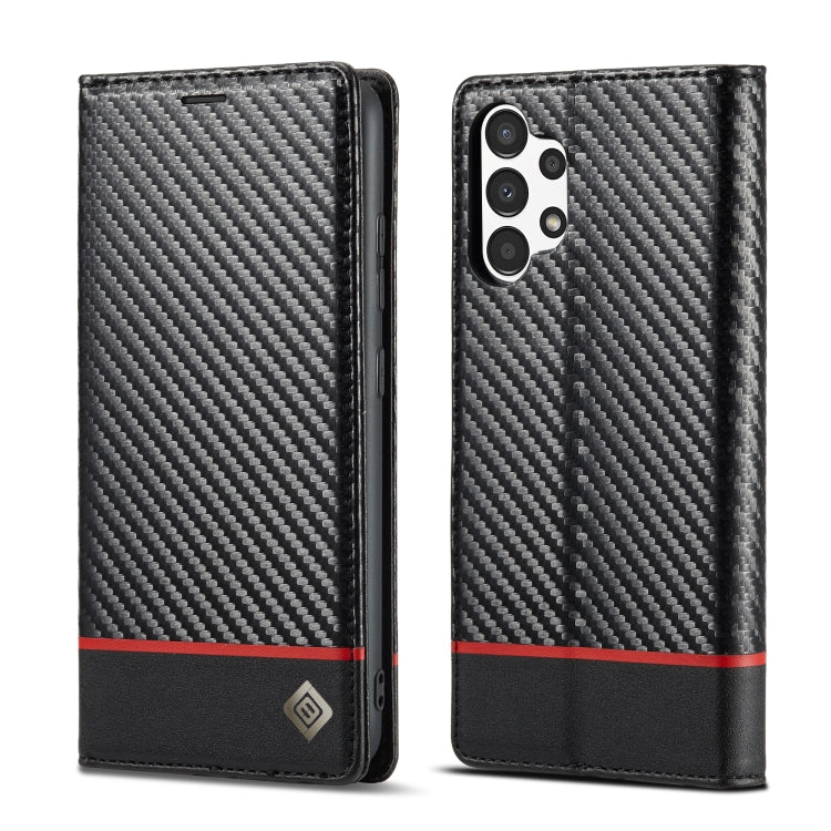 LC.IMEEKE Carbon Fiber Flip Leather Phone Case, For Samsung Galaxy A13 4G/5G/A04/A04s
