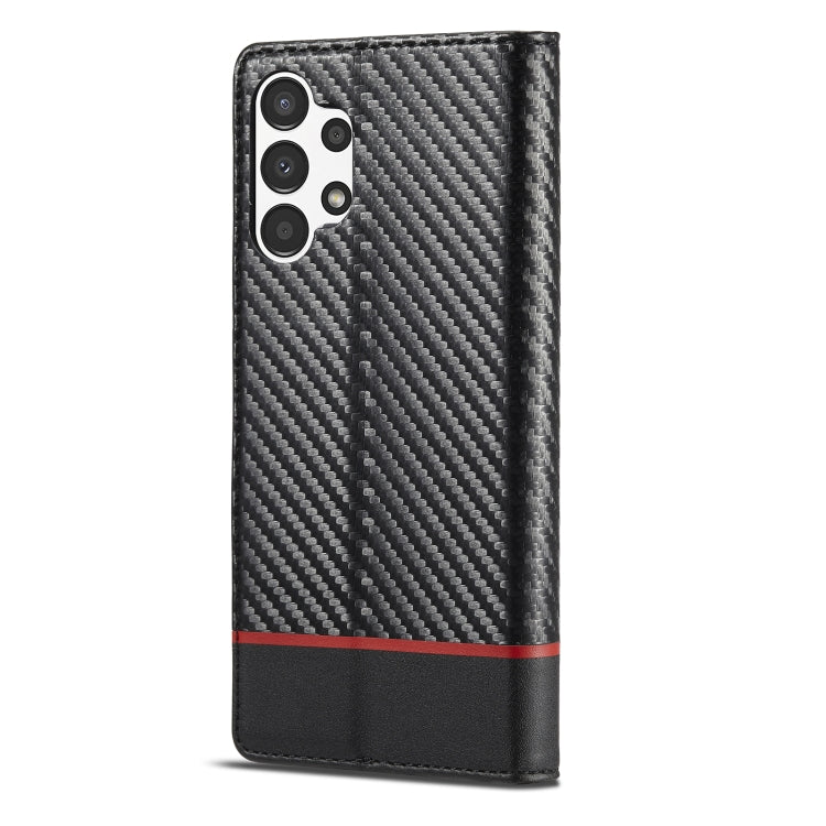 LC.IMEEKE Carbon Fiber Flip Leather Phone Case, For Samsung Galaxy A13 4G/5G/A04/A04s