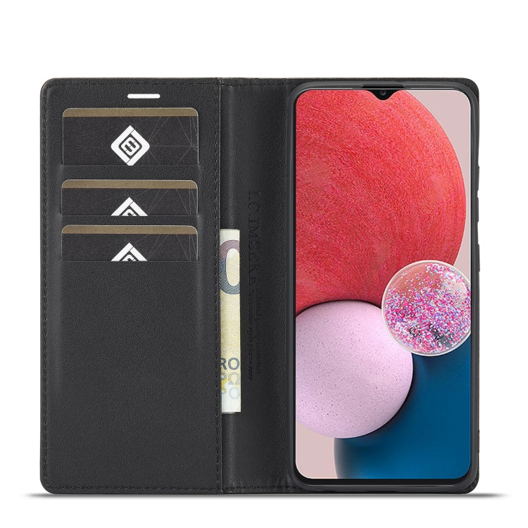 LC.IMEEKE Carbon Fiber Flip Leather Phone Case, For Samsung Galaxy A13 4G/5G/A04/A04s