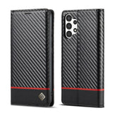LC.IMEEKE Carbon Fiber Flip Leather Phone Case, For Samsung Galaxy A13 4G/5G/A04/A04s