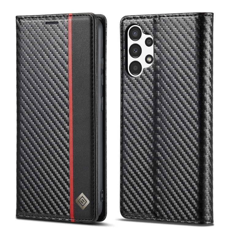 LC.IMEEKE Carbon Fiber Flip Leather Phone Case, For Samsung Galaxy A13 4G/5G/A04/A04s