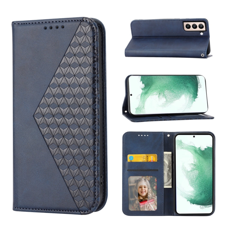 Cubic Grid Calf Texture Magnetic Closure Leather Phone Case, For Samsung Galaxy S22 5G, For Samsung Galaxy S22+ 5G, For Samsung Galaxy S22 Ultra 5G, For Samsung Galaxy S21 5G, For Samsung Galaxy S21+ 5G, For Samsung Galaxy S21 FE 5G��������������������...