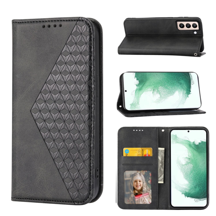 Cubic Grid Calf Texture Magnetic Closure Leather Phone Case, For Samsung Galaxy S22 5G, For Samsung Galaxy S22+ 5G, For Samsung Galaxy S22 Ultra 5G, For Samsung Galaxy S21 5G, For Samsung Galaxy S21+ 5G, For Samsung Galaxy S21 FE 5G��������������������...