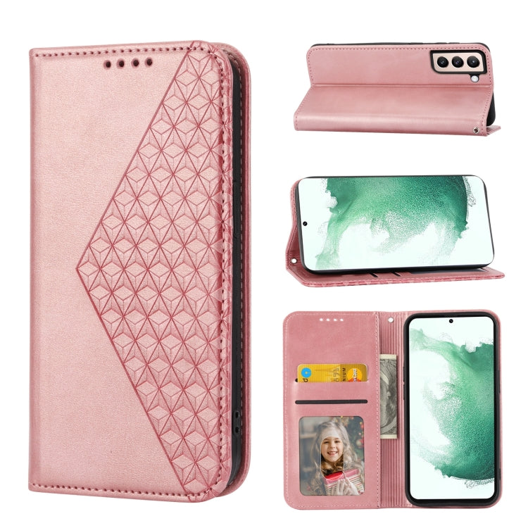 Cubic Grid Calf Texture Magnetic Closure Leather Phone Case, For Samsung Galaxy S22 5G, For Samsung Galaxy S22+ 5G, For Samsung Galaxy S22 Ultra 5G, For Samsung Galaxy S21 5G, For Samsung Galaxy S21+ 5G, For Samsung Galaxy S21 FE 5G��������������������...