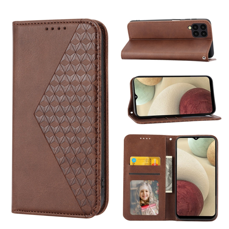 Cubic Grid Calf Texture Magnetic Closure Leather Phone Case, For Samsung Galaxy S22 5G, For Samsung Galaxy S22+ 5G, For Samsung Galaxy S22 Ultra 5G, For Samsung Galaxy S21 5G, For Samsung Galaxy S21+ 5G, For Samsung Galaxy S21 FE 5G��������������������...
