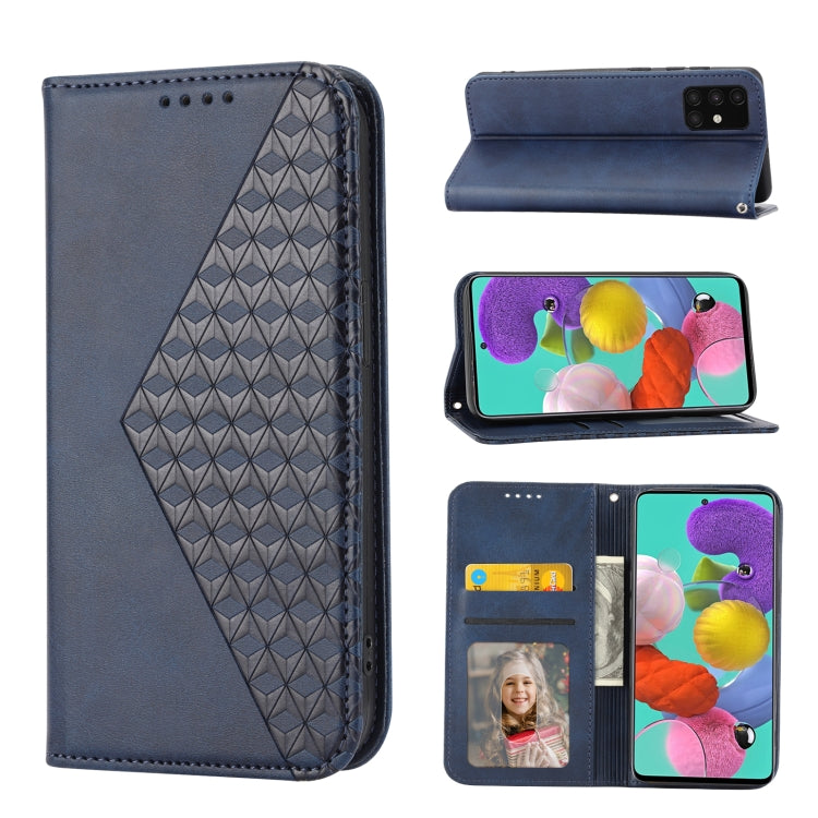 Cubic Grid Calf Texture Magnetic Closure Leather Phone Case, For Samsung Galaxy A51 4G, For Samsung Galaxy A71 4G, For Samsung Galaxy A32 4G, For Samsung Galaxy A32 5G, For Samsung Galaxy A52 4G / 5G, For Samsung Galaxy A72 4G / 5G���������������������...
