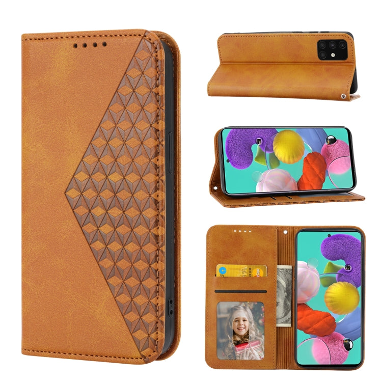 Cubic Grid Calf Texture Magnetic Closure Leather Phone Case, For Samsung Galaxy A51 4G, For Samsung Galaxy A71 4G, For Samsung Galaxy A32 4G, For Samsung Galaxy A32 5G, For Samsung Galaxy A52 4G / 5G, For Samsung Galaxy A72 4G / 5G���������������������...
