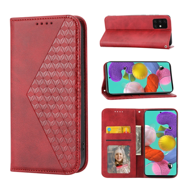 Cubic Grid Calf Texture Magnetic Closure Leather Phone Case, For Samsung Galaxy A51 4G, For Samsung Galaxy A71 4G, For Samsung Galaxy A32 4G, For Samsung Galaxy A32 5G, For Samsung Galaxy A52 4G / 5G, For Samsung Galaxy A72 4G / 5G���������������������...