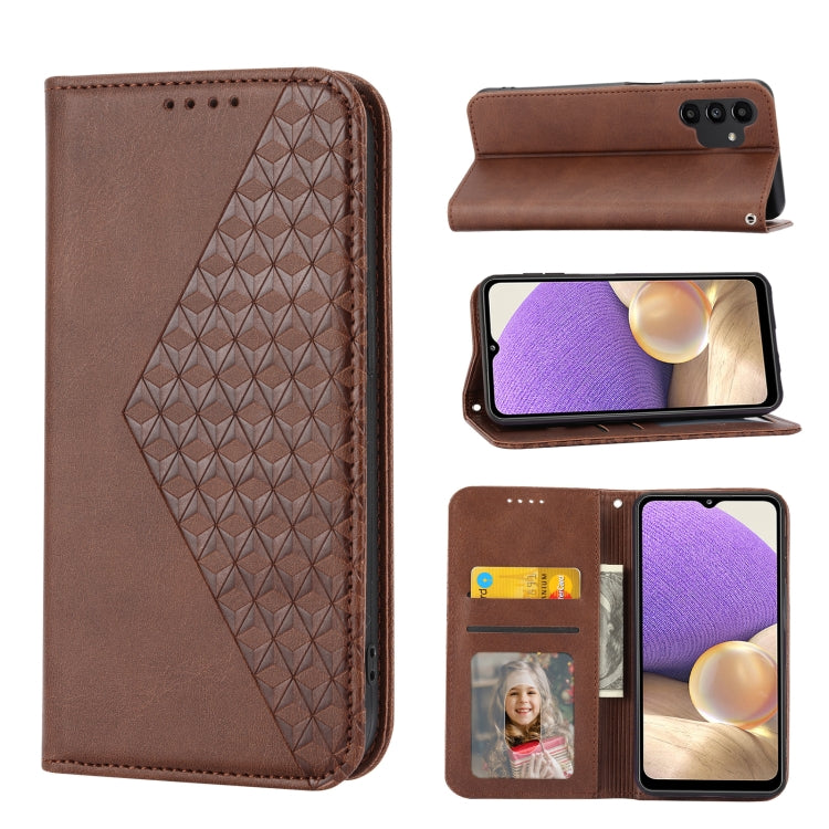 Cubic Grid Calf Texture Magnetic Closure Leather Phone Case, For Samsung Galaxy A51 4G, For Samsung Galaxy A71 4G, For Samsung Galaxy A32 4G, For Samsung Galaxy A32 5G, For Samsung Galaxy A52 4G / 5G, For Samsung Galaxy A72 4G / 5G���������������������...