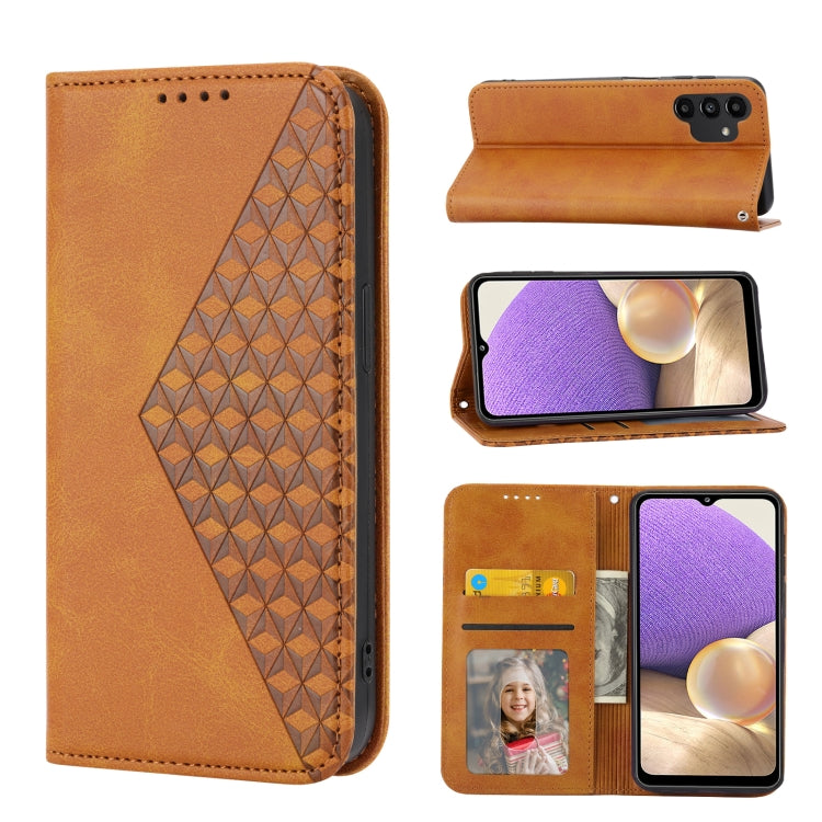 Cubic Grid Calf Texture Magnetic Closure Leather Phone Case, For Samsung Galaxy A51 4G, For Samsung Galaxy A71 4G, For Samsung Galaxy A32 4G, For Samsung Galaxy A32 5G, For Samsung Galaxy A52 4G / 5G, For Samsung Galaxy A72 4G / 5G���������������������...