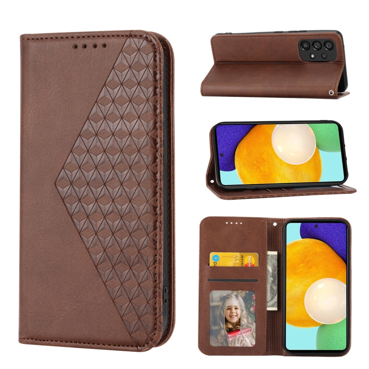 Cubic Grid Calf Texture Magnetic Closure Leather Phone Case, For Samsung Galaxy A51 4G, For Samsung Galaxy A71 4G, For Samsung Galaxy A32 4G, For Samsung Galaxy A32 5G, For Samsung Galaxy A52 4G / 5G, For Samsung Galaxy A72 4G / 5G���������������������...