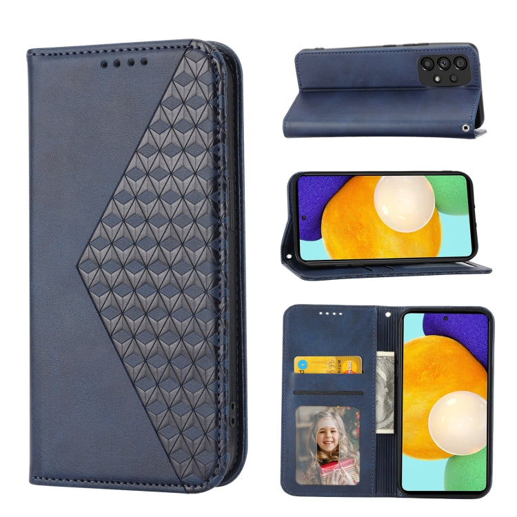 Cubic Grid Calf Texture Magnetic Closure Leather Phone Case, For Samsung Galaxy A51 4G, For Samsung Galaxy A71 4G, For Samsung Galaxy A32 4G, For Samsung Galaxy A32 5G, For Samsung Galaxy A52 4G / 5G, For Samsung Galaxy A72 4G / 5G���������������������...