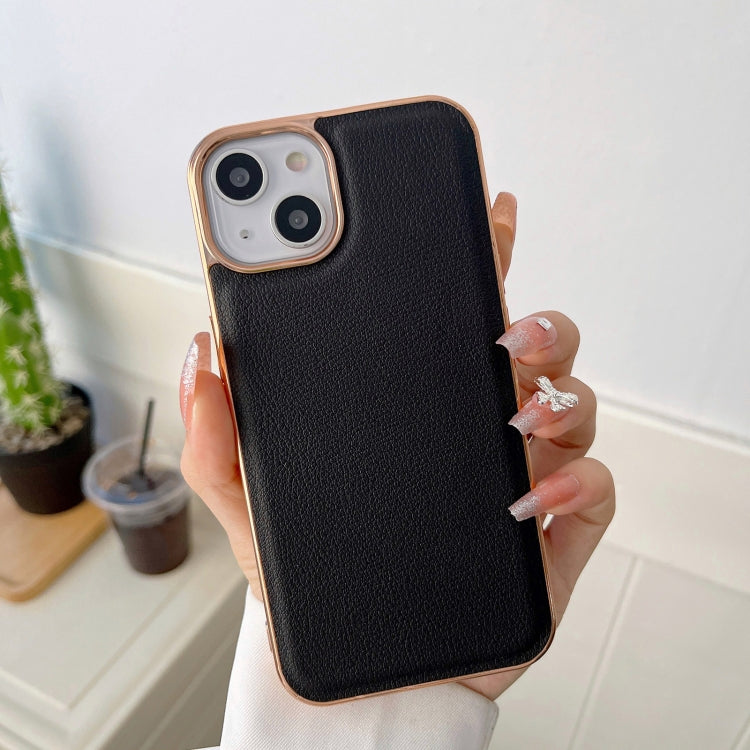 Waves Series Nano Electroplating Genuine Leather Phone Case, For iPhone 14 Pro, For iPhone 14 Pro Max, For iPhone 13 Pro, For iPhone 13 Pro Max, For Samsung Galaxy Z Flip4