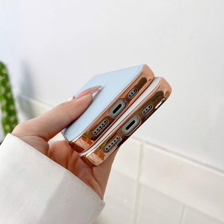 Waves Series Nano Electroplating Genuine Leather Phone Case, For iPhone 14 Pro, For iPhone 14 Pro Max, For iPhone 13 Pro, For iPhone 13 Pro Max, For Samsung Galaxy Z Flip4