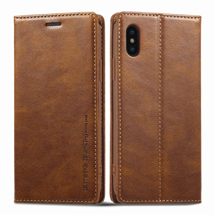 LC.IMEEKE RFID Anti-theft Leather Phone Case, For iPhone SE 2022 / SE 2020 / 8 / 7, For iPhone XS Max, For iPhone XS / X, For iPhone XR, For iPhone 8 Plus / 7 Plus, For Samsung Galaxy S21 5G, For Samsung Galaxy S21+ 5G